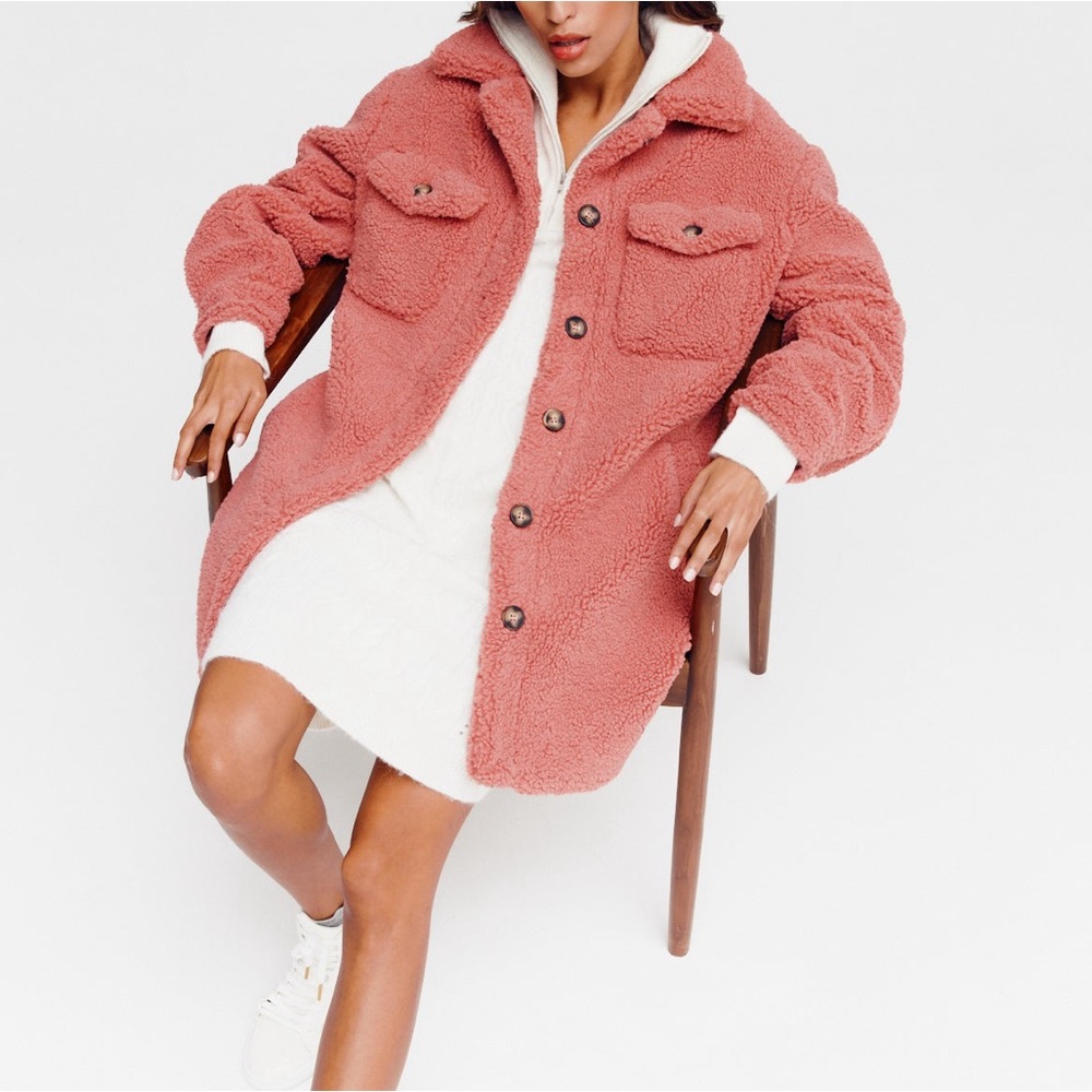 Warm Pink Sherpa Jacket